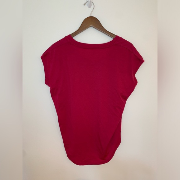Woolx Gabi Merino Pink Cap Sleeve Relaxed Fit T-Shirt - Picture 3 of 6